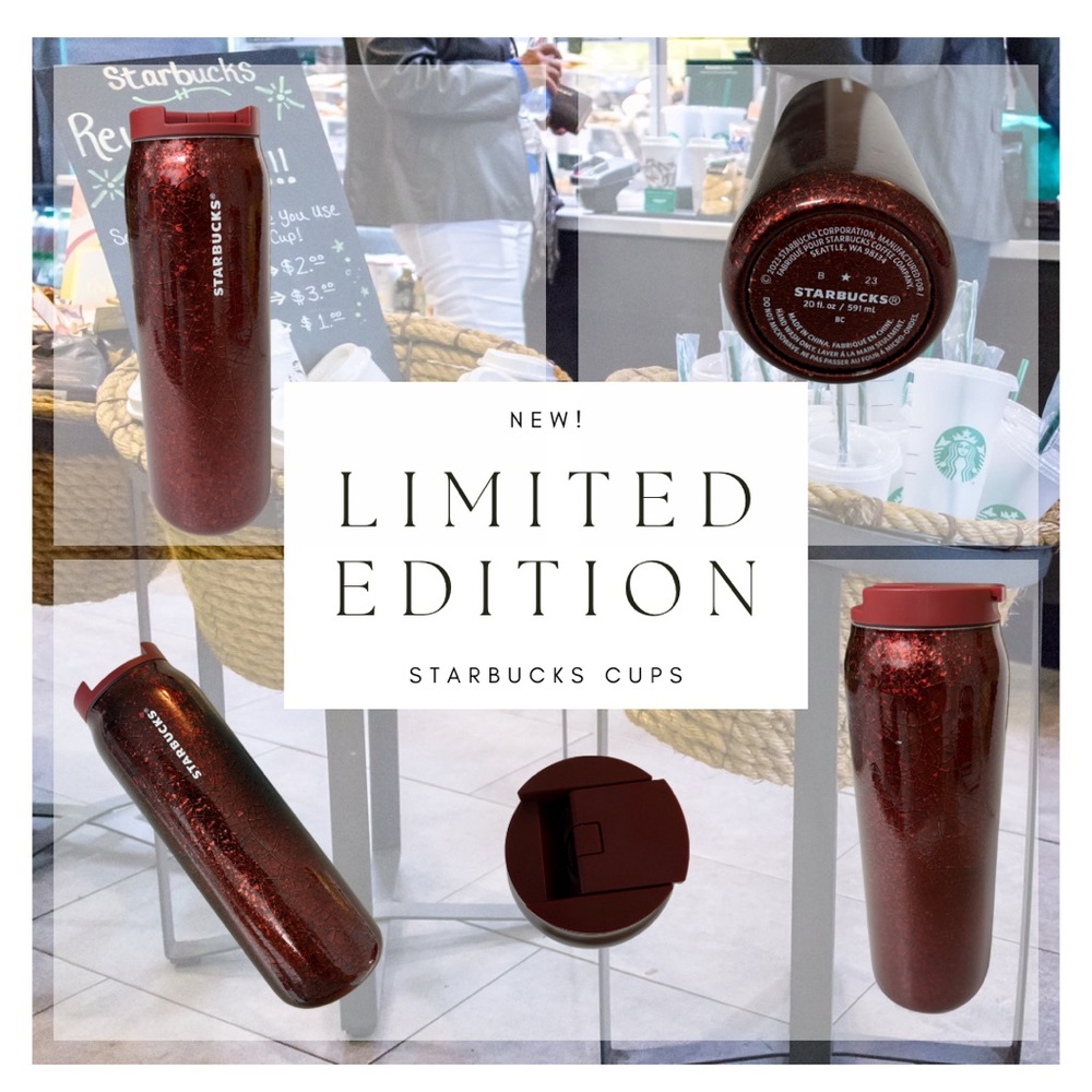 NEW - Limited Edition Ruby Red Jewel Tone Starbucks Cup Thermos Tumbler
